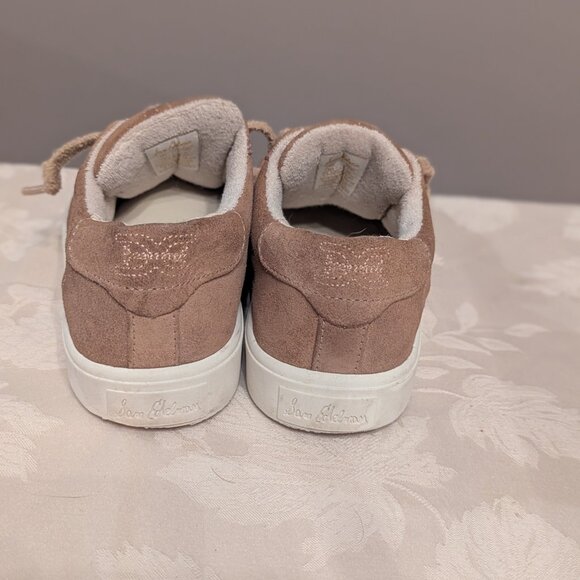 Sam Edelman Girls Ethyl Sneakers Sz 4 Brown Suede Low Top Lace-Up Kids Shoes - Picture 6 of 8